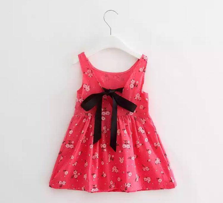 Summer Berry Floral Lace Sleeveless Back V Vest Dresses Rose