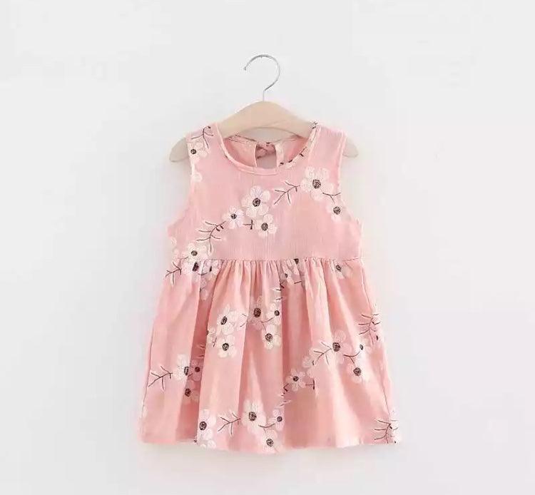 Summer Berry Floral Lace Sleeveless Back V Vest Dresses Pinkflower