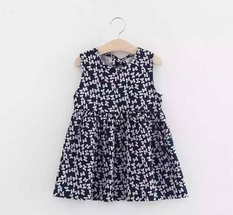 Summer Berry Floral Lace Sleeveless Back V Vest Dresses Navybow