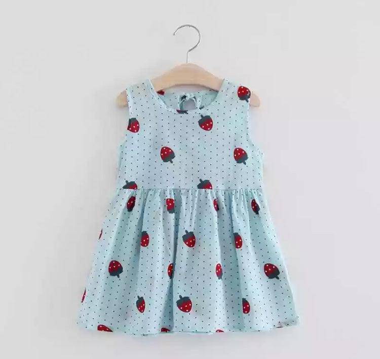 Summer Berry Floral Lace Sleeveless Back V Vest Dresses Bluestrawberry
