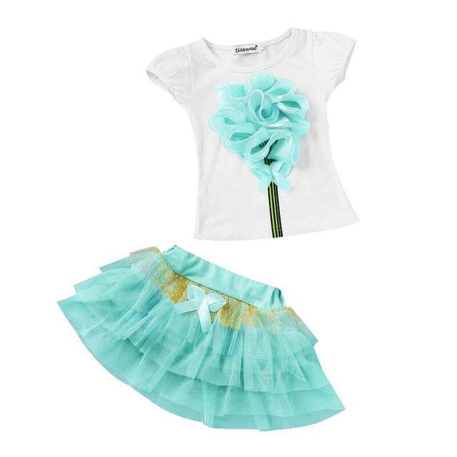 Summer Girls Moana Elsa Ice Cream Outfit Light green