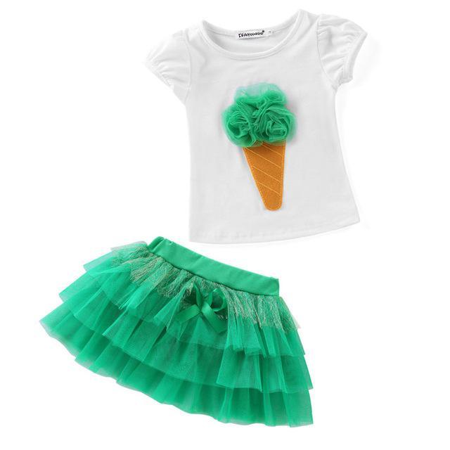 Summer Girls Moana Elsa Ice Cream Outfit