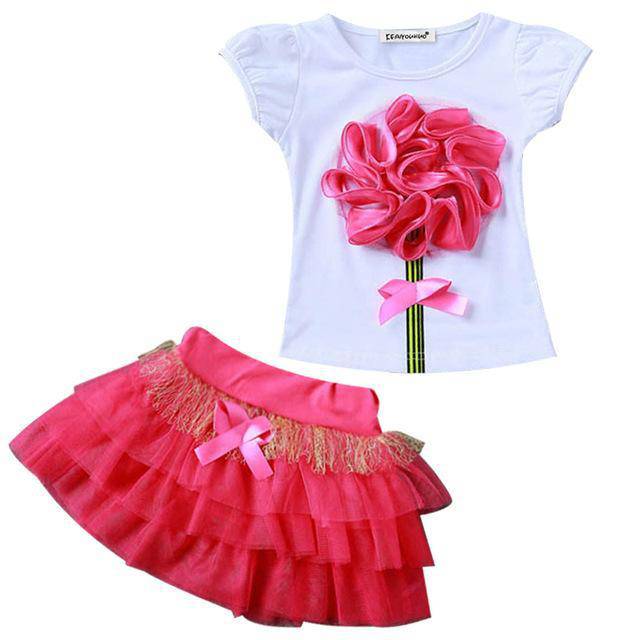 Summer Girls Moana Elsa Ice Cream Outfit Red