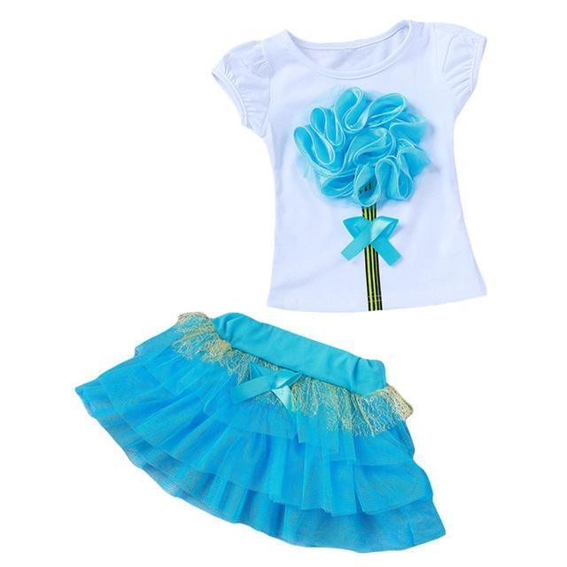 Summer Girls Moana Elsa Ice Cream Outfit Sky Blue