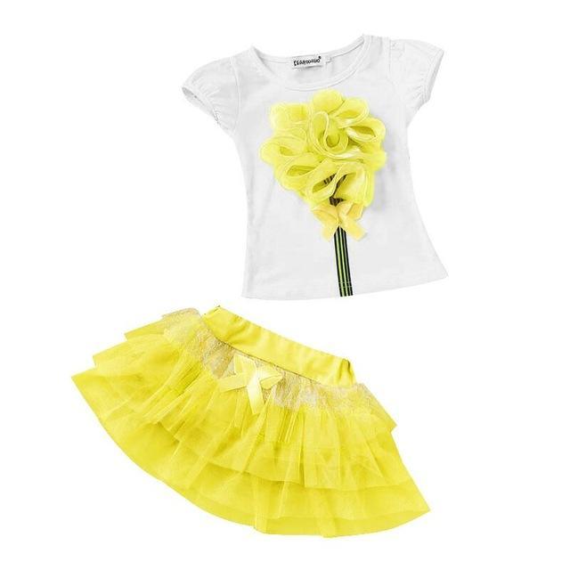 Summer Girls Moana Elsa Ice Cream Outfit Yellow