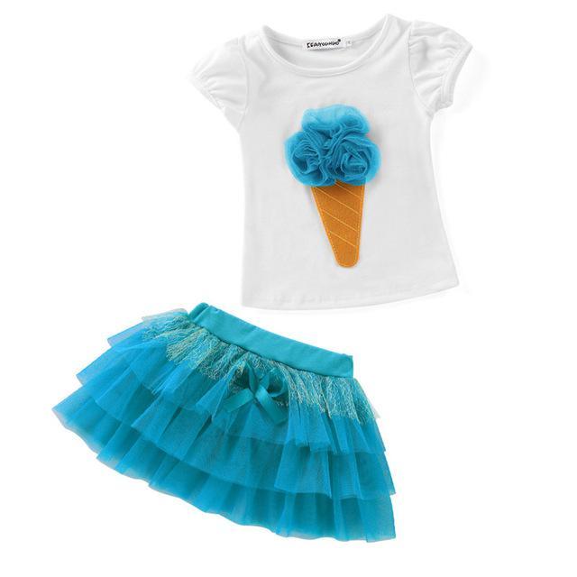 Summer Girls Moana Elsa Ice Cream Outfit
