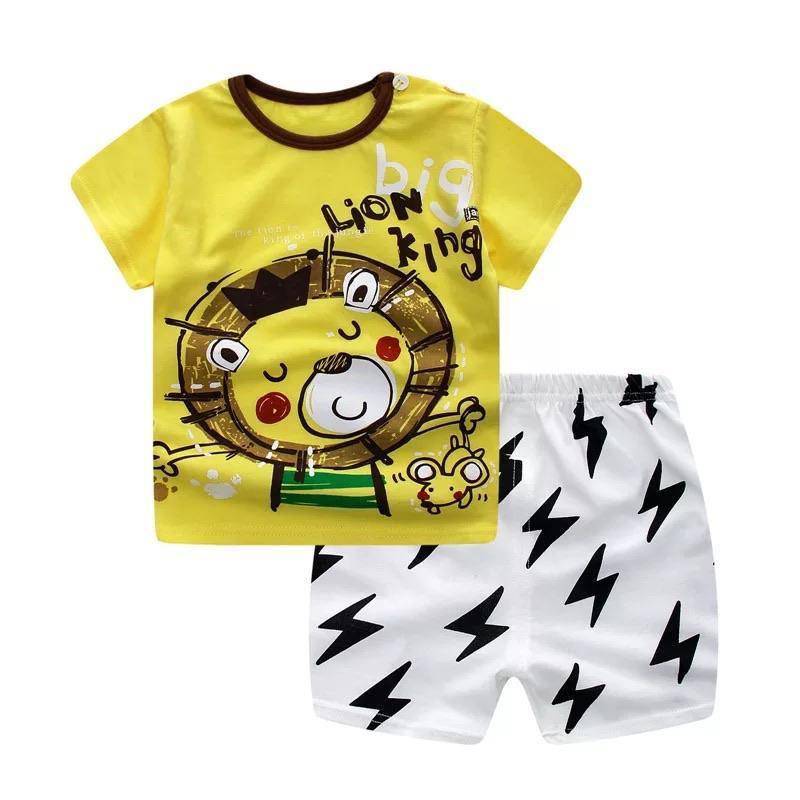 Summer Newborn Baby Boy Girl Cotton Clothes Yellow White