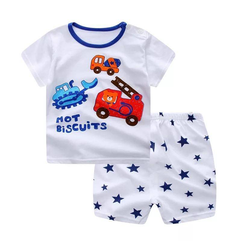 Summer Newborn Baby Boy Girl Cotton Clothes White