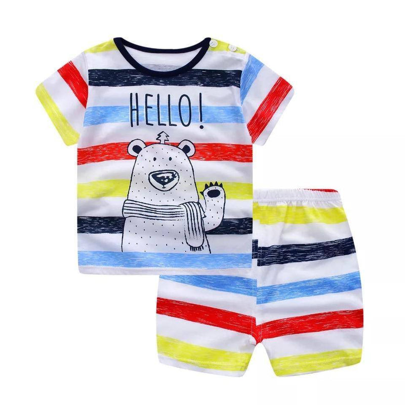 Summer Newborn Baby Boy Girl Cotton Clothes Yellow