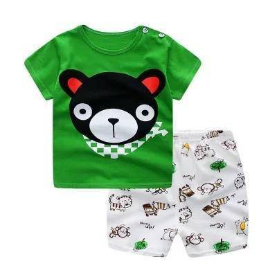 Summer Newborn Baby Boy Girl Cotton Clothes Green