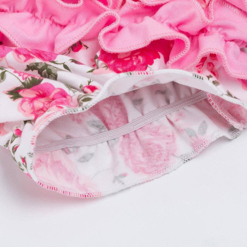 Summer Style Baby Girls Ruffle Outfit With Headband