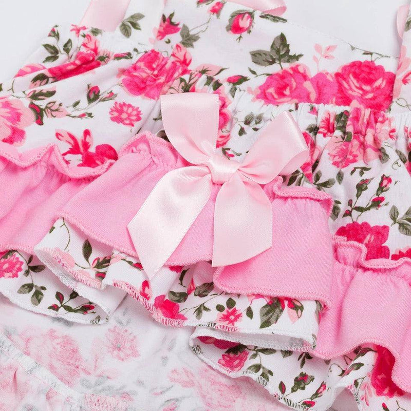 Summer Style Baby Girls Ruffle Outfit With Headband