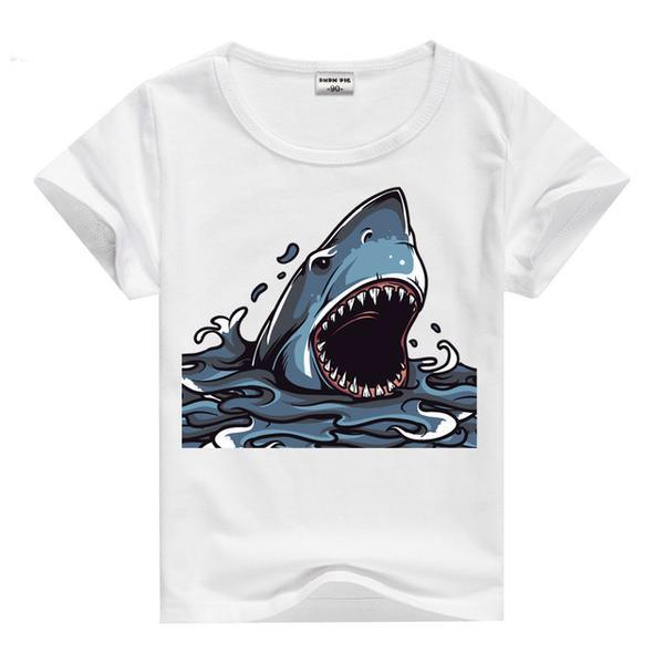 Summer cotton tops short sleeve clothes Dark Blue