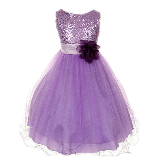 Summer girls party flower ball gowns dress purple