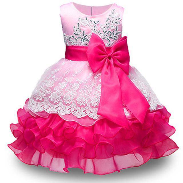 Summer girls party flower ball gowns dress pink
