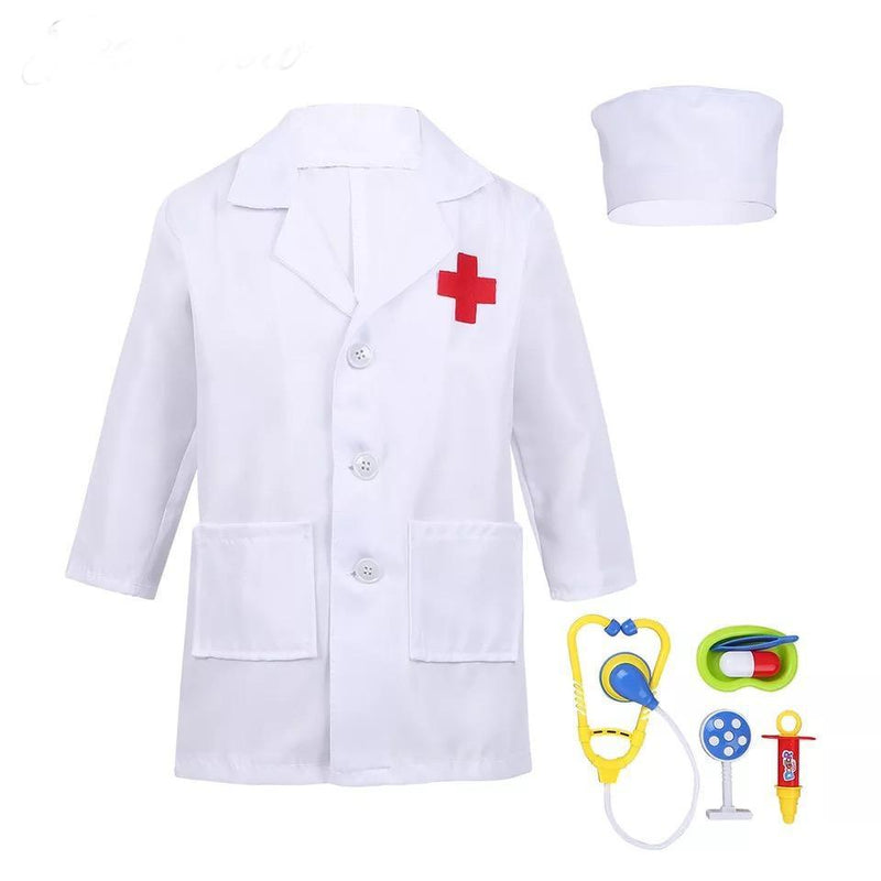 Unisex Surgical Children Fancy Coat Halloween Costume White