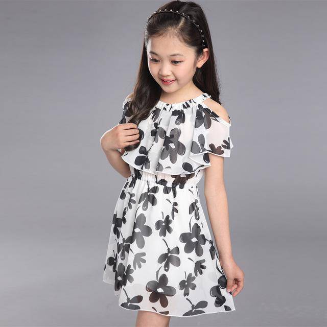 Teen Girls Dresses Summer Chiffon Clothes White