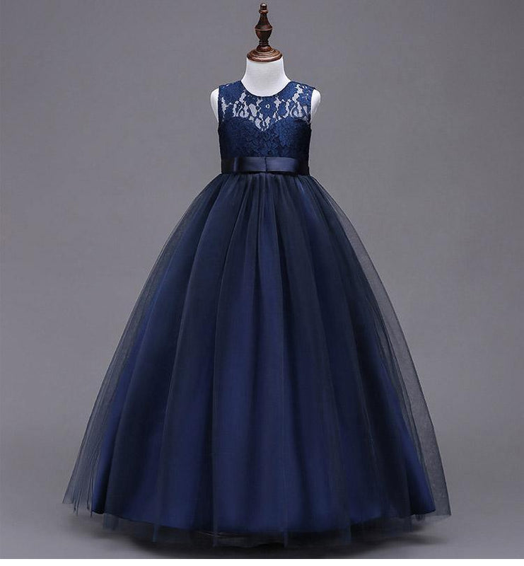 Teenage Girls Lace Tulle Ball Gown Long Dresses