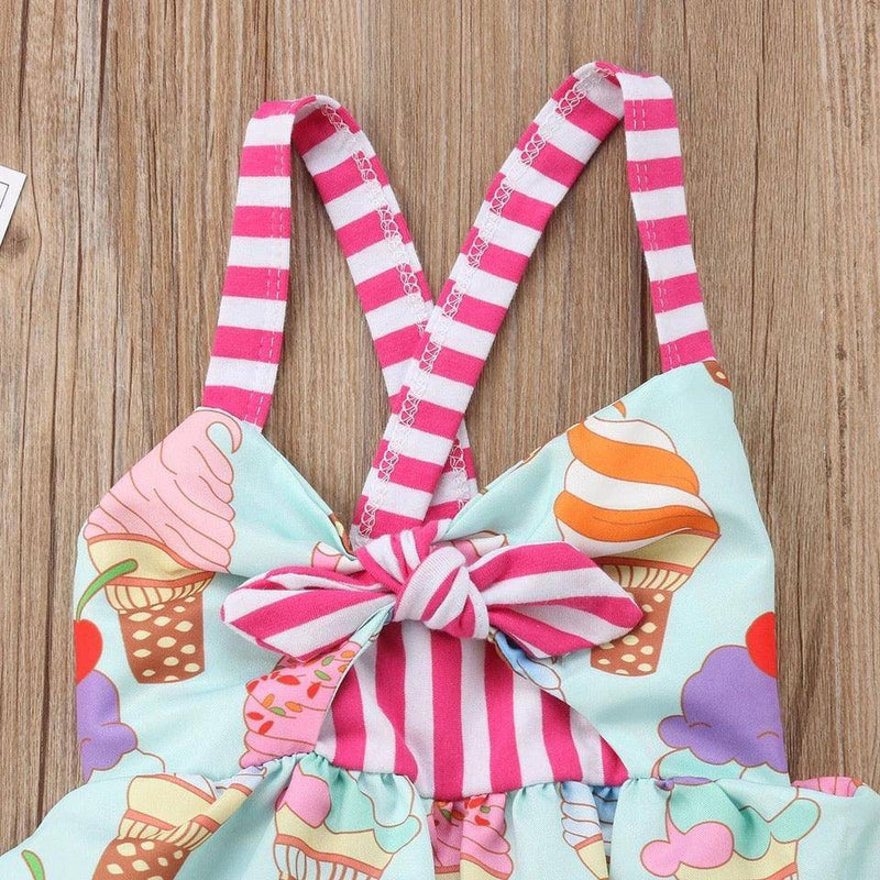 Toddler Babies Girl Sleeveless Ice Cream Strap Dress
