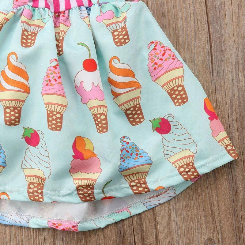 Toddler Babies Girl Sleeveless Ice Cream Strap Dress