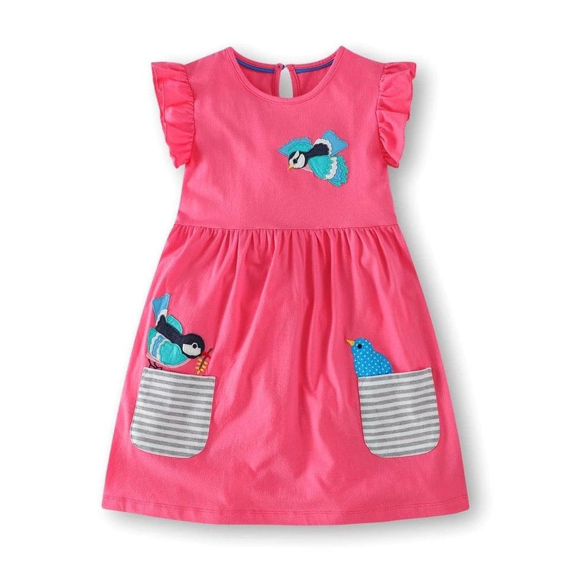 Toddler Baby Girls Beautiful Design Dresses Pink