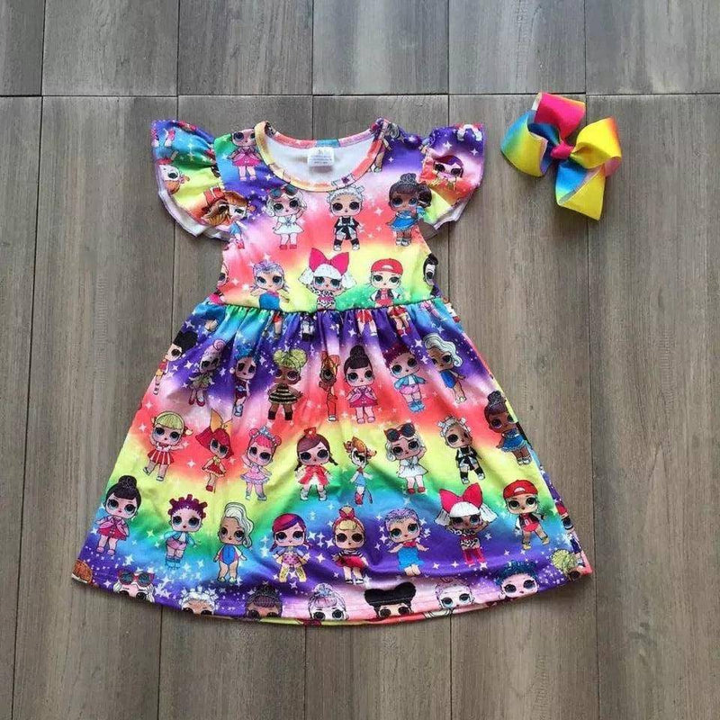 Toddler Baby Girls Flora Rainbow Dresses Lavender