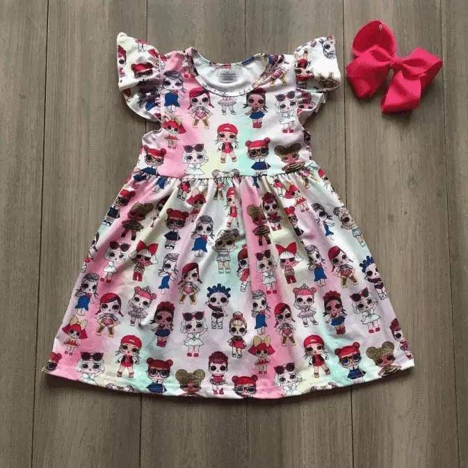 Toddler Baby Girls Flora Rainbow Dresses Pink