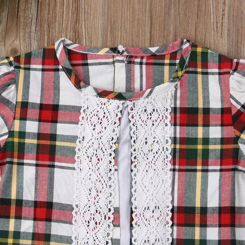 Toddler Baby Girls Plaid Ruffles Dress