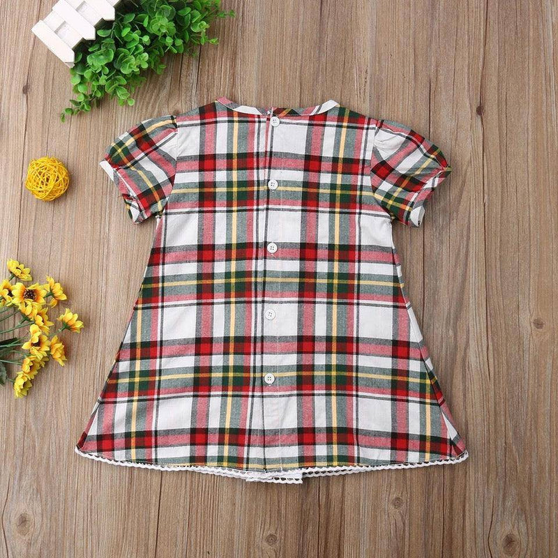 Toddler Baby Girls Plaid Ruffles Dress