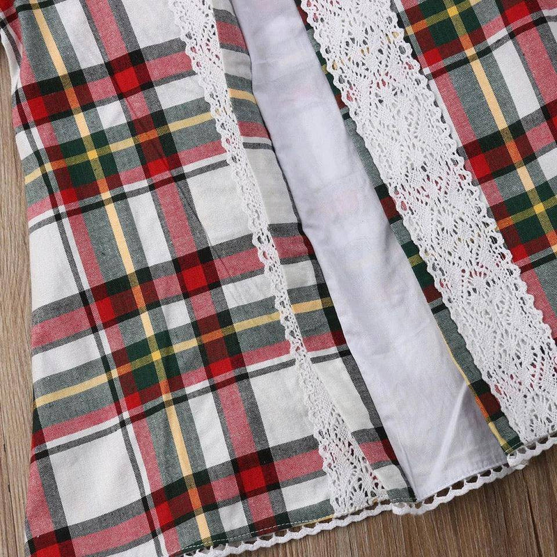 Toddler Baby Girls Plaid Ruffles Dress