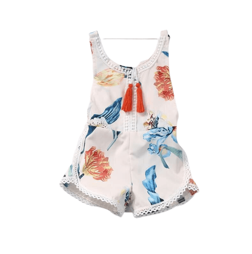 Toddler Baby Girly Animal Romper White