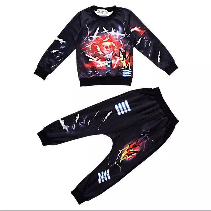 Toddler Boys Long Sleeve Hip Hop Outerwear Clothes Red