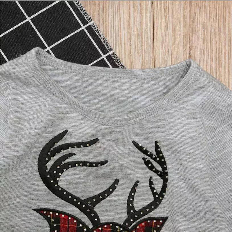 Toddler Girl Elk Paid Children Clothing Sets