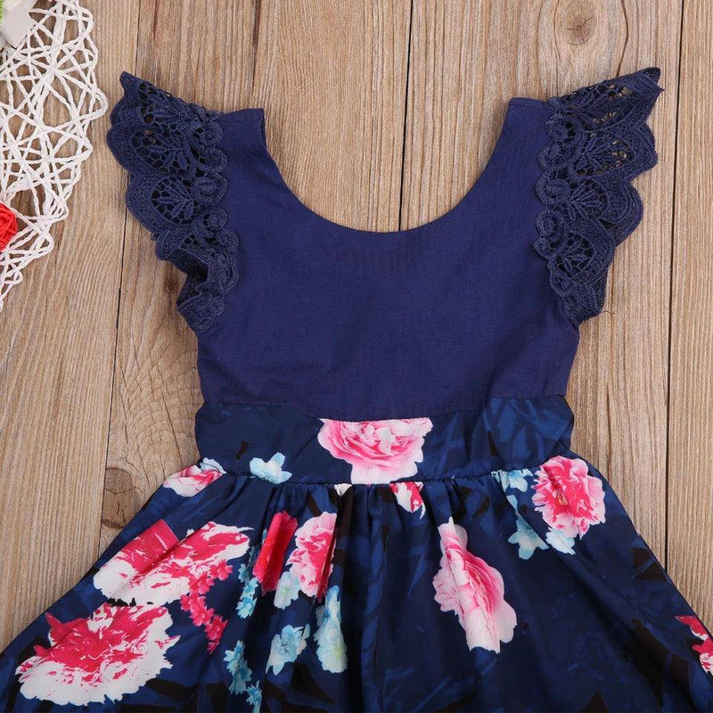 Toddler Girls Sleeveless Flower Floral Dress