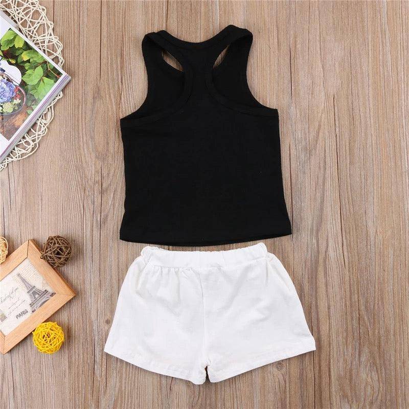 Toddler Girls Sleeveless Unicorn Top Sequins Short Pants