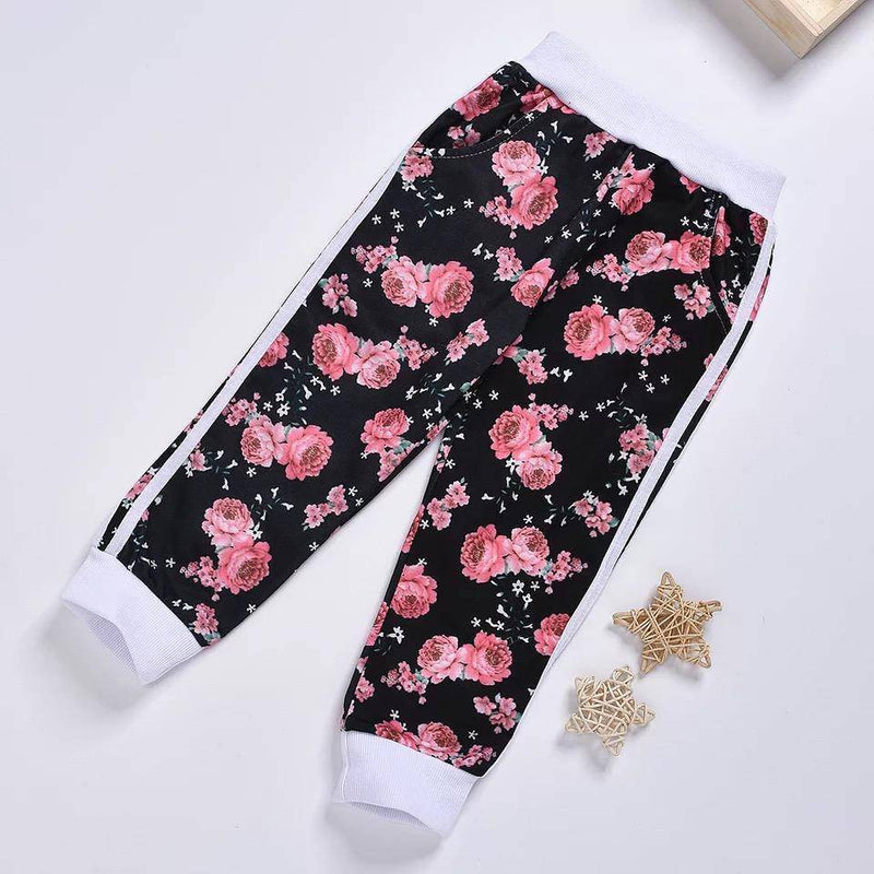 Toddler Girls Sweatshirt Floral Tracksuit Outfit