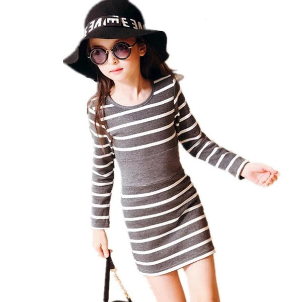 Toddler Children Girls Fashion Striped Dresses