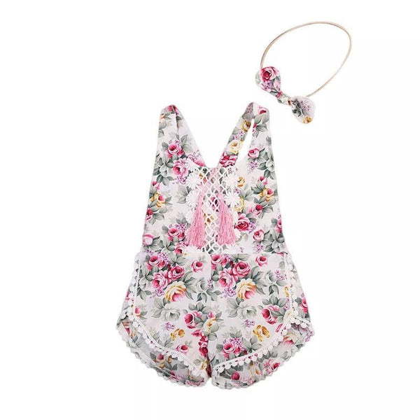 Toddler Girls Floral Romper Headband