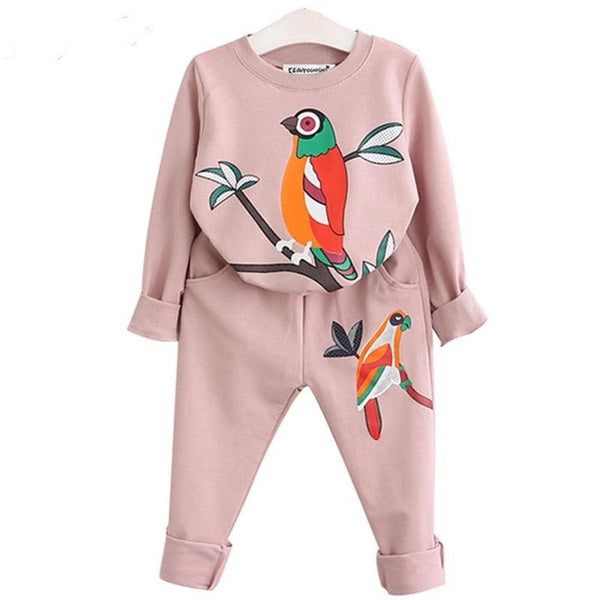 Toddler Girls Long Sleeve Tracksuit Clothes Pink