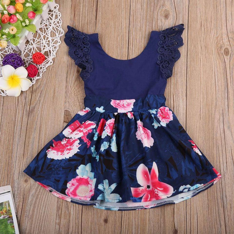 Toddler Girls Sleeveless Flower Floral Dress