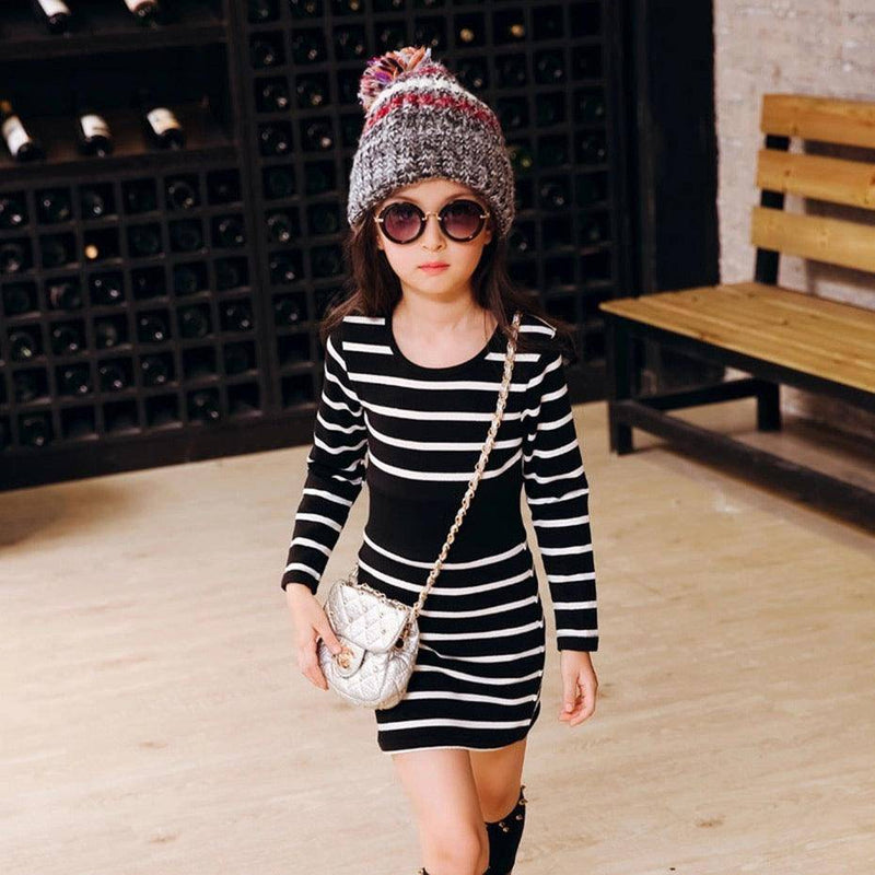 Toddler Children Girls Fashion Striped Dresses