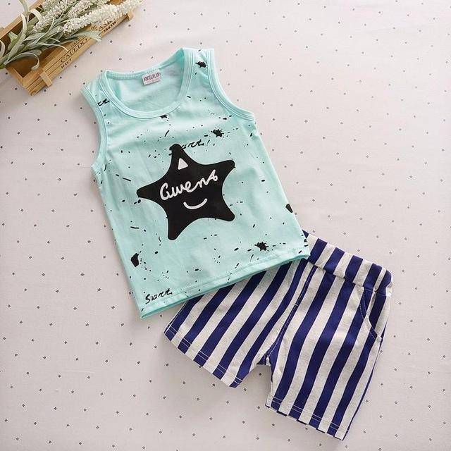 Toddler boys Star Kids Shorts Suits Pants Blue
