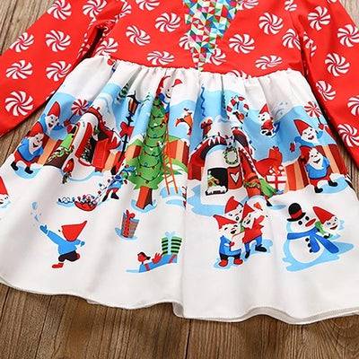 Toddler Infant Girls Floral Christmas Santa Snowman Costume Dress
