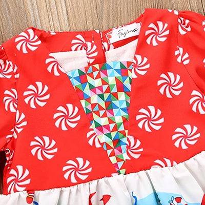 Toddler Infant Girls Floral Christmas Santa Snowman Costume Dress