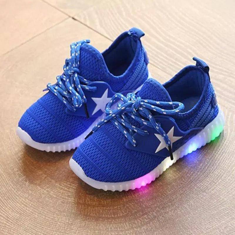 Unisex Boy Girl Led Light Up Sneakers Star Shoes Blue