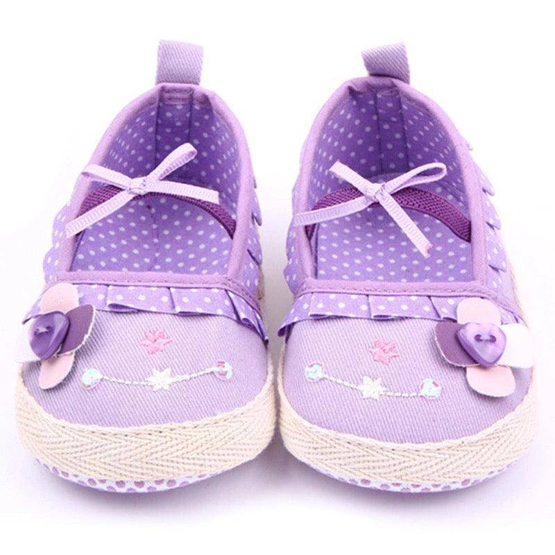 Unisex Floral Leopard Soft Sole Shoes Purple