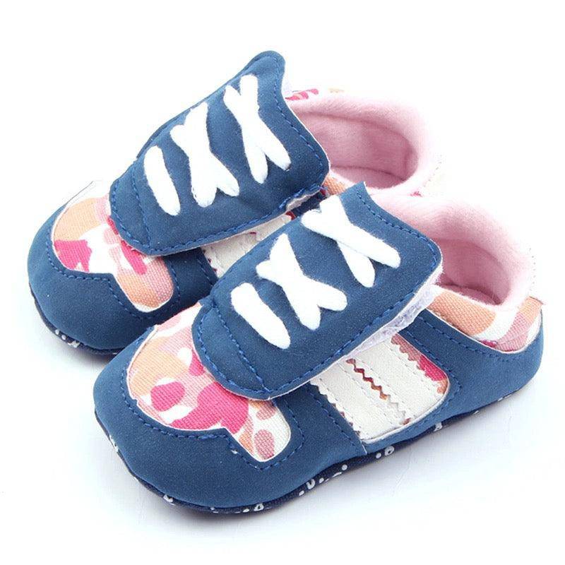 Unisex Floral Leopard Soft Sole Shoes Blue