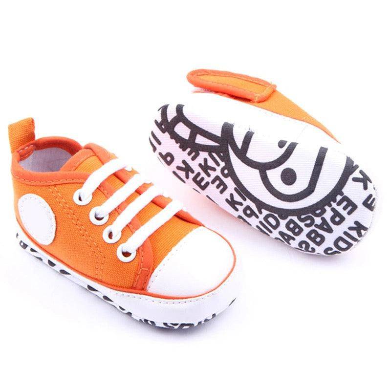 Unisex Floral Leopard Soft Sole Shoes Orange