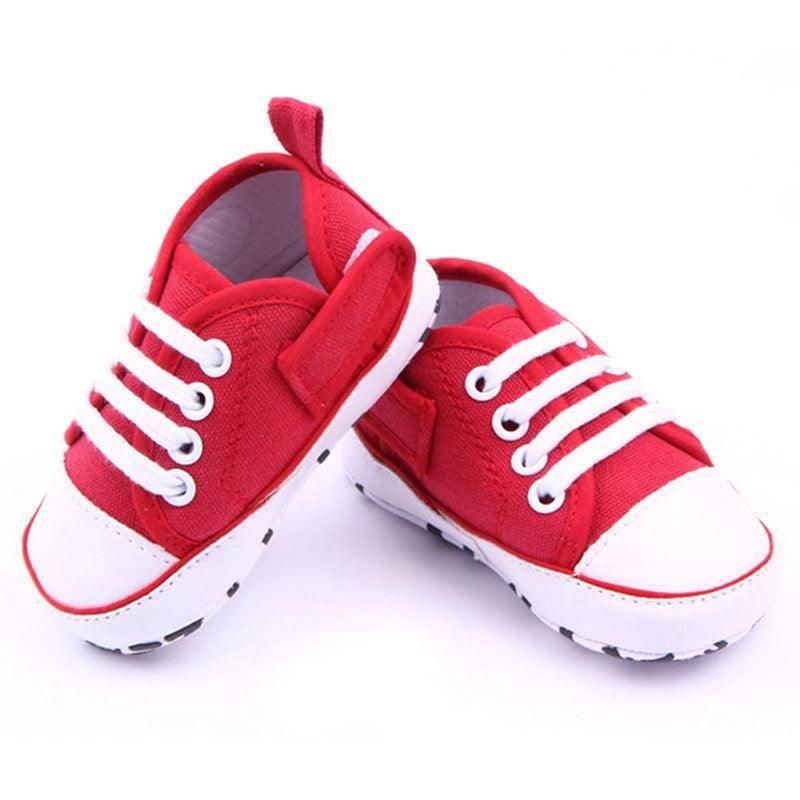 Unisex Floral Leopard Soft Sole Shoes Red