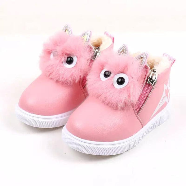 Warm Baby Casual Leather Boots Shoes Pink